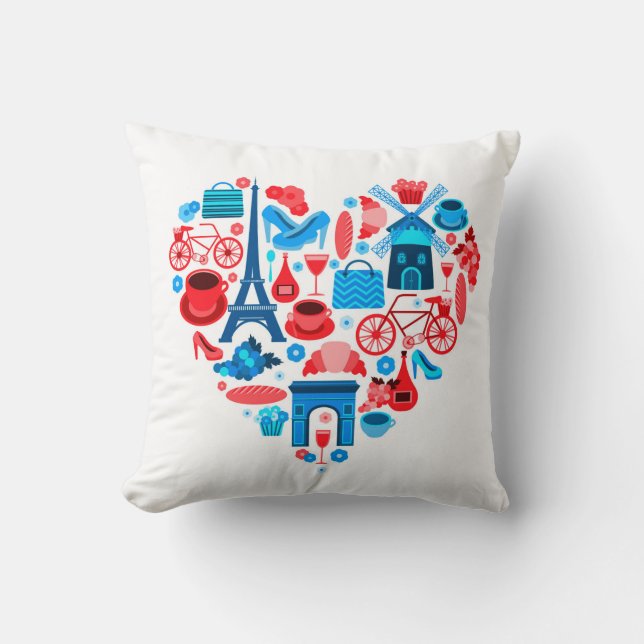 Coussin de jet-Amour Paris (Recto)