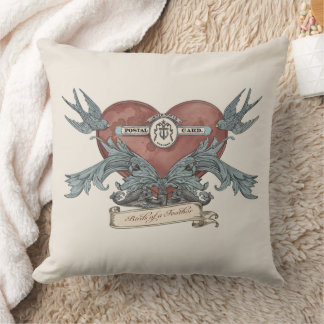 Coussin de jet Antique Rose Silver Dolphin