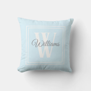 Coussin de jet avec nom de famille monogrammé