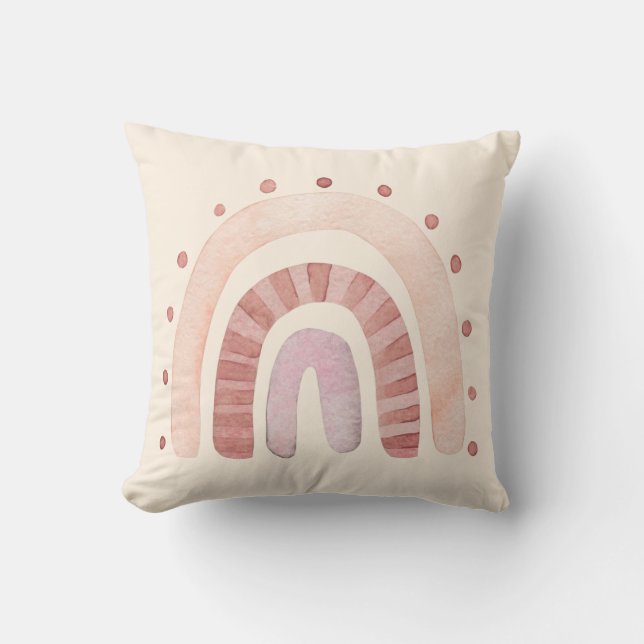 Coussin de jet Boho Rainbow Nursery en crème de te (Recto)