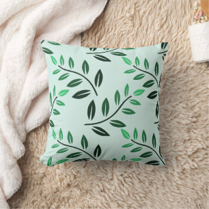 Coussin de jet botanique à feuille verte   Plante 