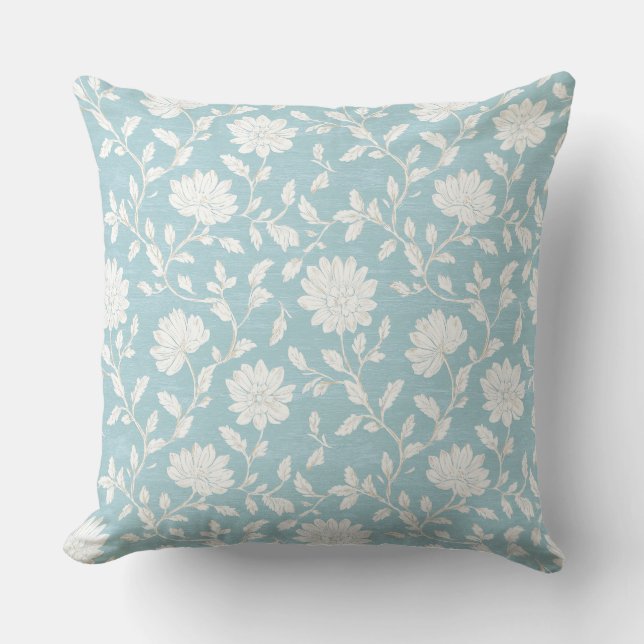 Coussin de jet Campagne Maison Bleu Clair (Recto)