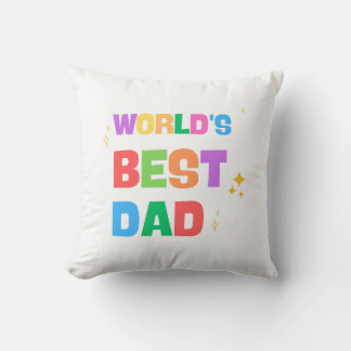 Coussin de jet coloré pour le meilleur papa du mon
