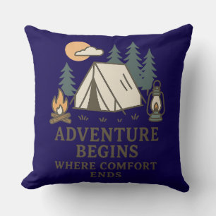 Coussin de jet « Comfort Ends   Citation de campin