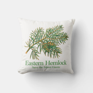 Coussin de jet de branche botanique de pruche de l