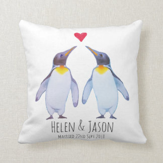 Coussin de jet de cadeau de couples de noms de