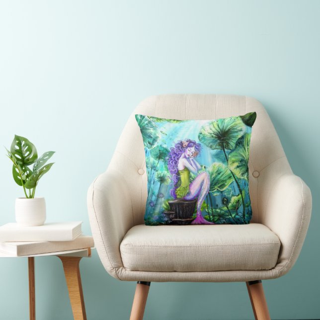 Coussin de jet de fantaisie sirène (Chaise)