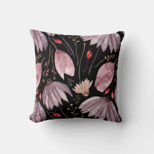 Coussin de jet de fleurs de lotus lavande