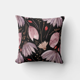 Coussin de jet de fleurs de lotus lavande