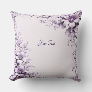 Coussin de jet de fleurs violettes élégantes