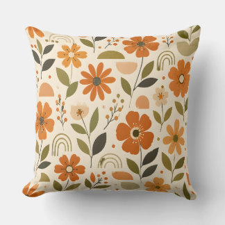 Coussin de jet de jardin à fleurs d'orange