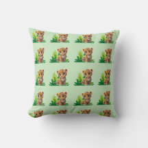 Coussin de jet de jungle léopard