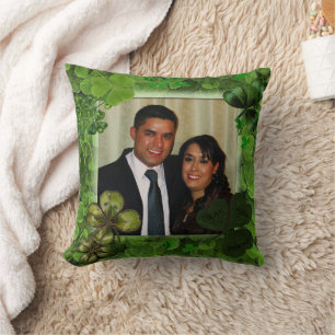Coussin de jet de la Saint-Patrick avec photo