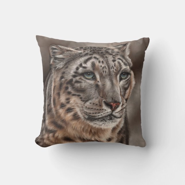 Coussin de jet de léopard de neige (Recto)