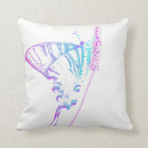 Coussin de jet de papillon dans la sarcelle