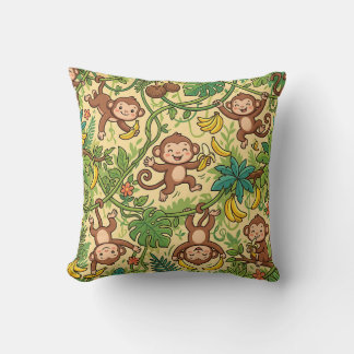 Coussin de jet de singe banane jungle swing