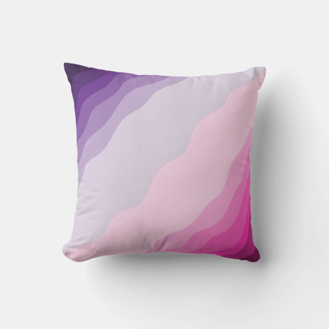 Coussin de jet de thème de couleur violet et rose  (Recto)