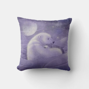 Coussin de jet doux ours polaires