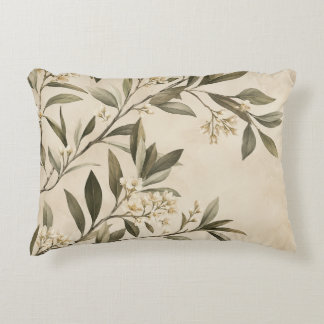 Coussin de jet élégant à motif botanique de branch