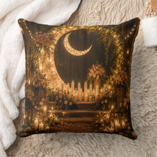 Coussin de jet élégant au clair de lune croissant