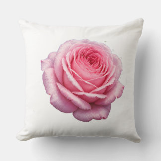 Coussin de jet élégant floral rose rose
