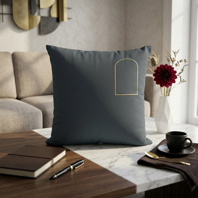 Coussin de jet en Charbon Minimaliste - Arche en O (Créateur téléchargé)