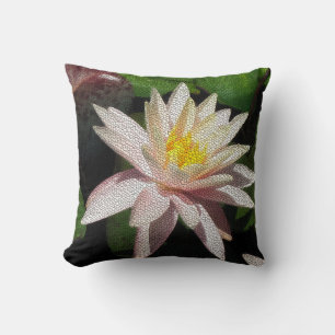 Coussin de jet en mosaïque de nénuphar