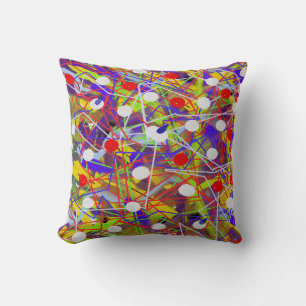 Coussin de jet en toile d'art abstrait