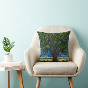 Coussin de jet en verre coloré d'olivier – Art de