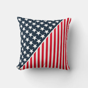 Coussin de jet - Étoiles et bandes patriotiques Co