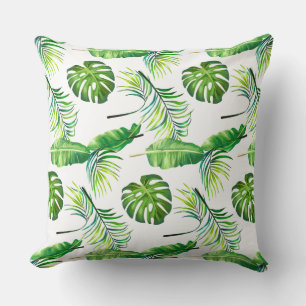 Coussin de jet - Feuilles tropicales