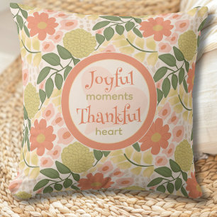 Coussin de jet floral - Moments joyeux, cœur recon