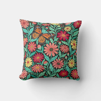 Coussin de jet floral scandinave – Marguerites