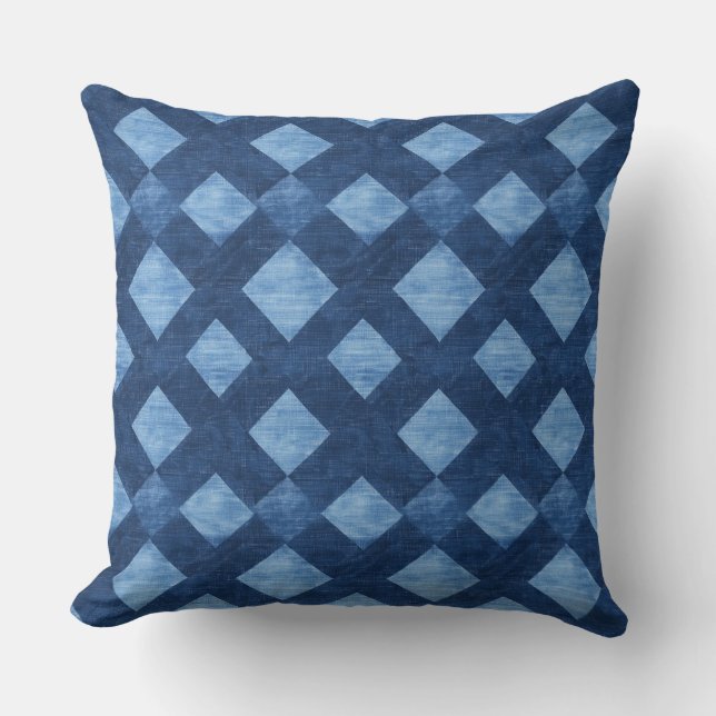  Coussin de jet géométrique bleu (Recto)