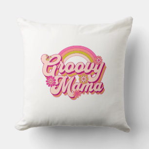 Coussin de jet Groovy Mama Rétro Floral Aesthetic