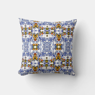 Coussin de jet imprimé carreaux italiens de luxe
