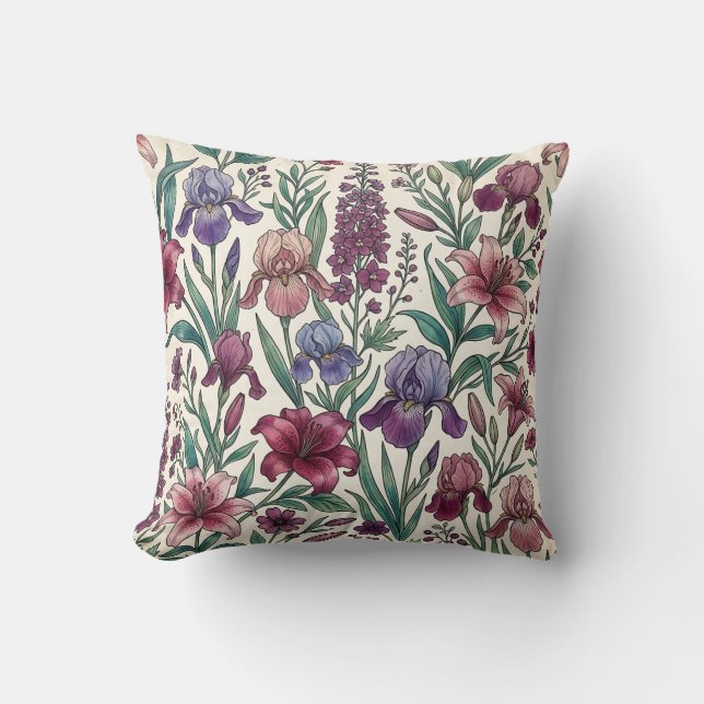 Coussin de jet Iris Bohème Ligne (Recto)
