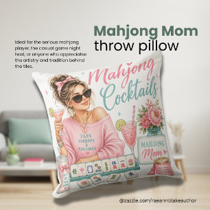 Coussin de jet Mahjong Maman Cocktails & Tuiles Ca