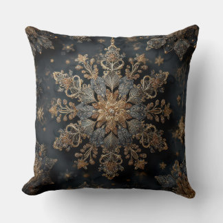 Coussin de jet Mandala en or de luxe