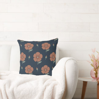 Coussin de jet minimaliste aux fleurs de terre cui