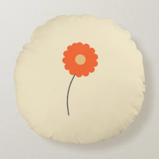 Coussin de jet minimaliste rétro à motif floral