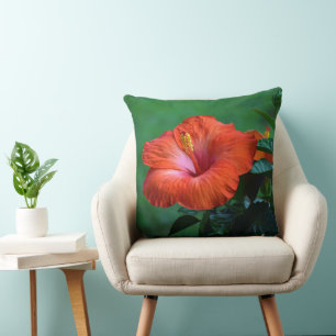 Coussin de jet Orange Hibiscus