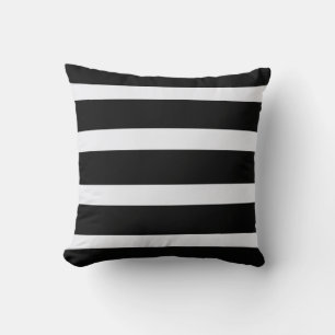 Coussin de jet rayé noir et blanc classique – Mode