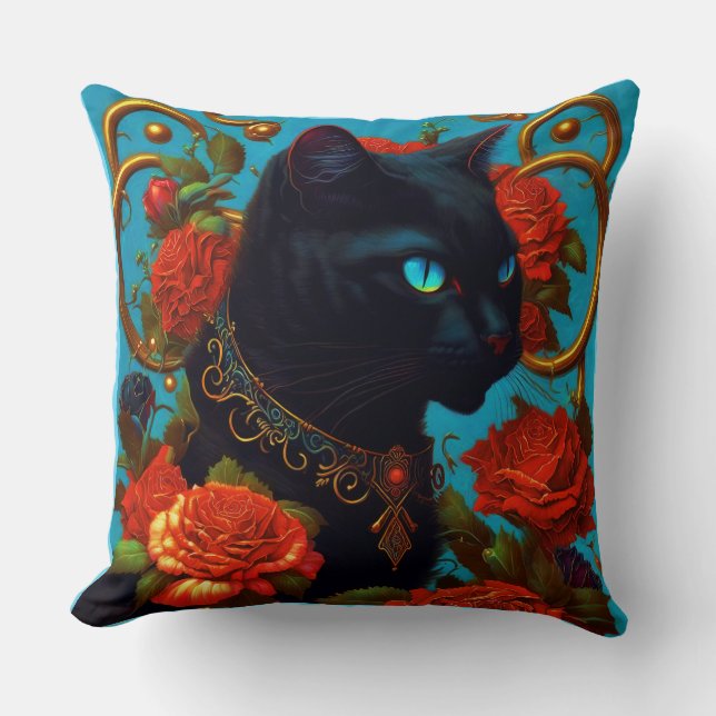 Coussin de jet Rose The Cat  (Recto)