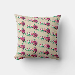Coussin de jet rustique aux fleurs