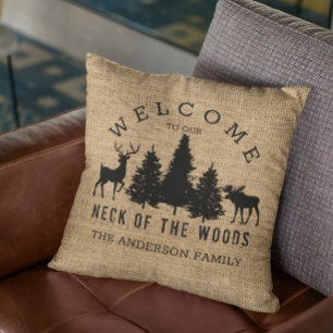 Coussin de jet Rustique et Confortable Bienvenue F