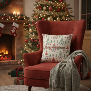 Coussin de jet scandinave Noël Gnome Cozy