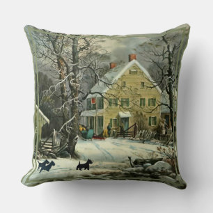 Coussin de jet Scottish Terriers Old Fashion Winte