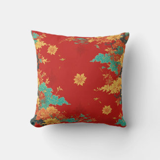 coussin de jeté à fond chinois