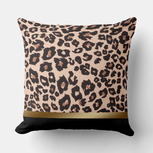 Coussin de jeté à imprimé léopard (Recto)
